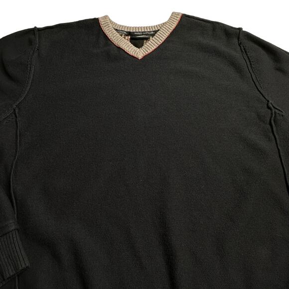 Harley Davidson Knit Pullover Sweater Sweatshirt Ribbed Dark Navy / black XL - Picture 3 of 7